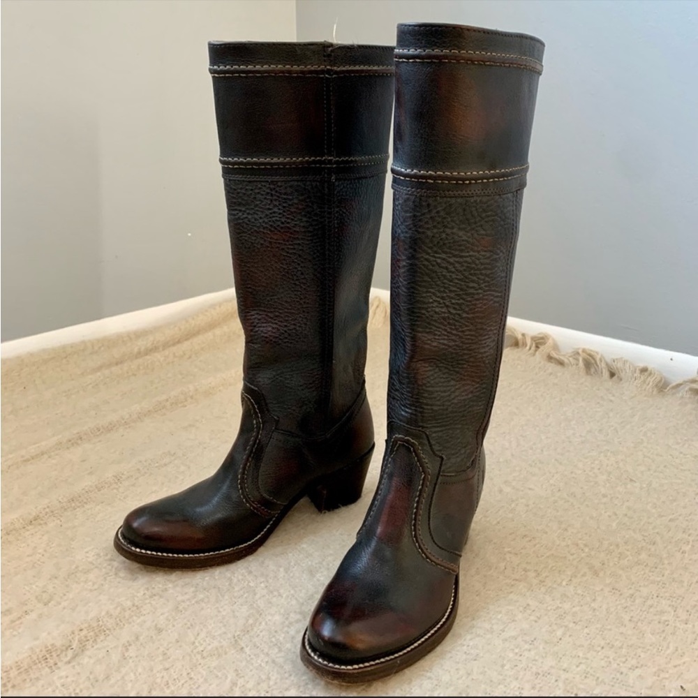 Frye- Sexy Tall dark brown boots genuine leather